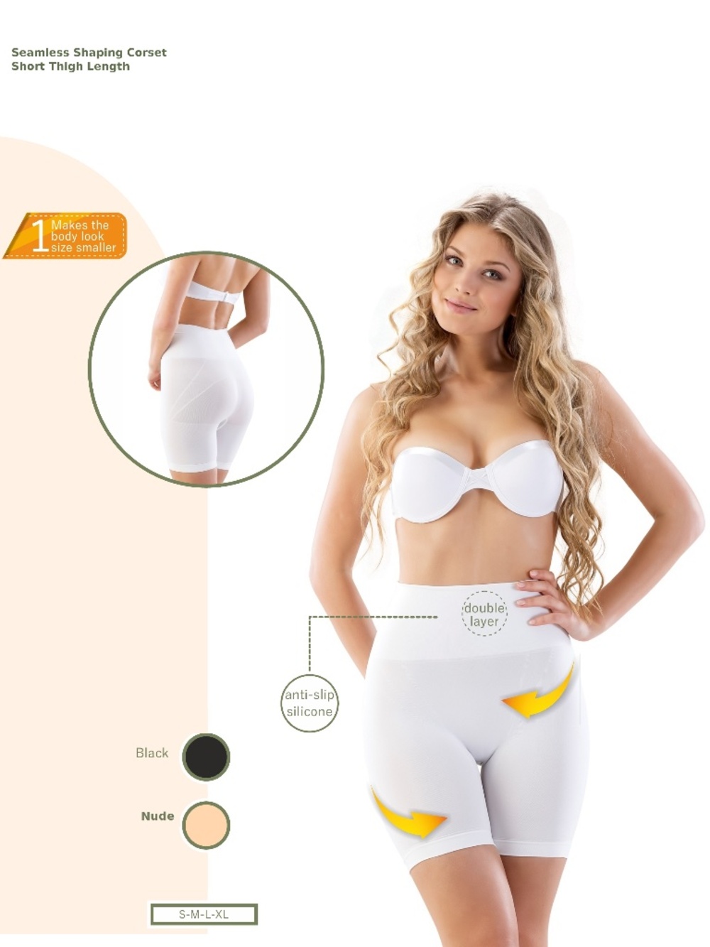 Seamless Corset, Short Thighs / Gaine sans couture, cuisses courtes - EU Size
